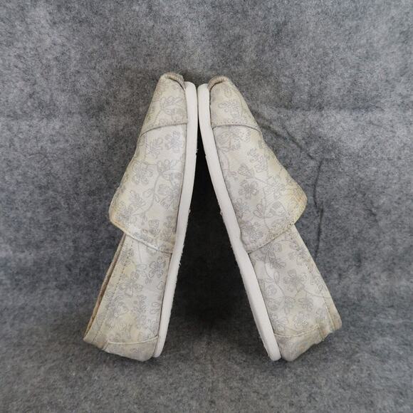 Toms Shoes Womens 6.5 Flats Slip On Casual Floral Jacquard Classics Metallic - Picture 9 of 13